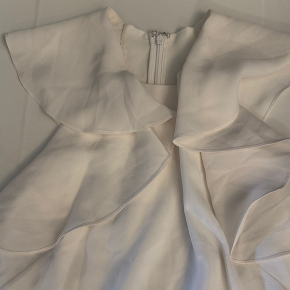 BCBGMaxAzria Ivory Ruffle Shift Dress - Picture 4 of 8